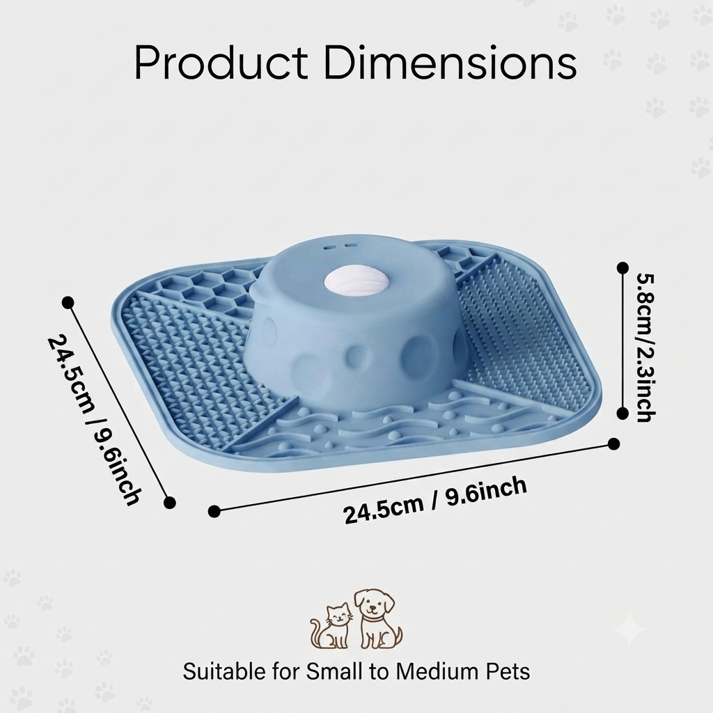 [Upgraded] 2-in-1 Slow Feeder & Anxiety Relief Lick Mat for Dogs & Cats